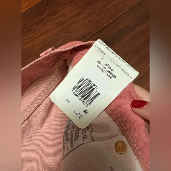 Levi's 551z Jeans Men 32, Adult Casual Pink Outdoors Pocket Button Straight Fit - Picture 6 of 11